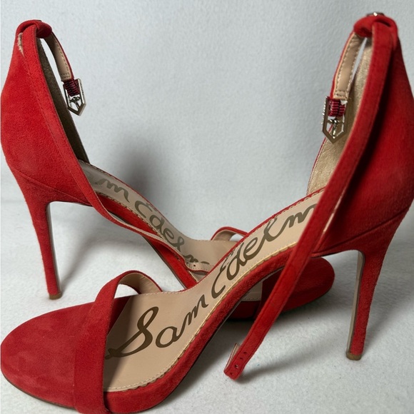 Sam Edelman Arielle Red Heeled Sandals - Picture 5 of 8